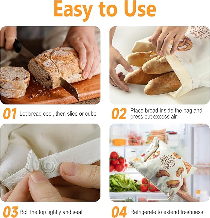 Reusable Beeswax Bread Bags for Homemade Bread Sourdough, 2 Packs of Beeswax Lined Large Space Bags for Sourdough, Keep Homemade Bread Fresh and Flavorful