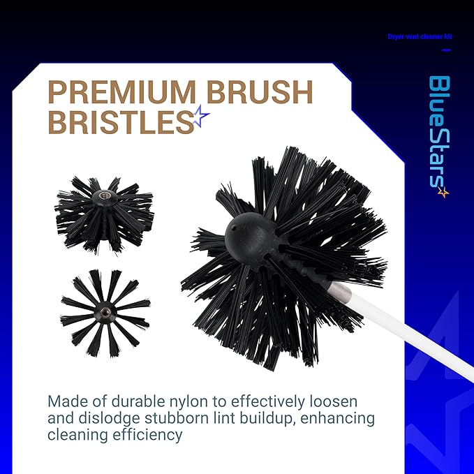 Upgraded 30 Feet Dryer Vent Cleaner Kit with Drill Attachment - Extendable Dryer Vent Cleaner Kit with Brush & 22 Detachable Rods - Compatible with Most Vacuum Cleaner