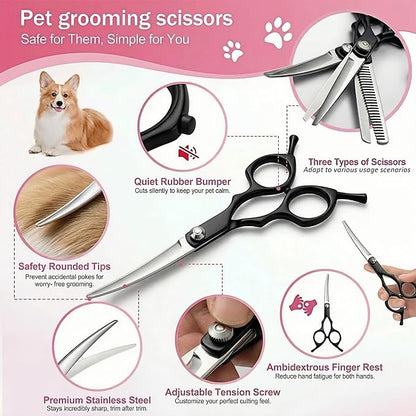 19PCS Dog Bath Kit & Dog Brush Kit for Dogs & Cats - Professional Pet Grooming Tools Set with Shedding Brush, Bath Scrubber, Dematting Comb & Storage Bag - Complete Dog Washing Essentials, Pink