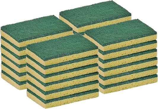 Kitchen Sponges for Washing Dishes, Non-Scratch Cellulose Dish Scrub Sponges, Cleaning Sponges for Household Use, Safe Cleaning Products, Kitchen Sponges Pack of 24, by Superio