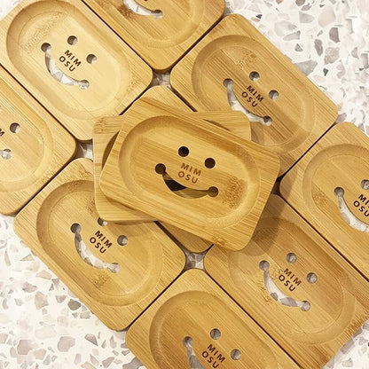 mimosu Bamboo Soap Dish with Drain – Wooden Holder for Shampoo & Soap Bars, Eco-Friendly Bathroom Tray, Zero Waste, Non-Slip Bamboo Soap Saver for Shower & Sink