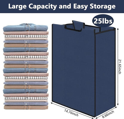 Bonuci 3 Pcs Laundry Sorter Replacement Bags Hamper Cart Removable Replacement Laundry Storage Organizer Bag Hamper Liner, No Hooks 14.76 x 8.66 x 21.65 Inch (Dark Blue)