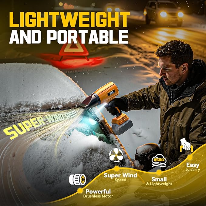 800,000 RPM Leaf Blower Compatible with Dewalt 20V: Ecarke Cordless Dust Blower, Electric Turbo Jet Blower Handheld Battery Powered with Brushless Motor for Patio Garden Lawn (Tool Only, No Battery)