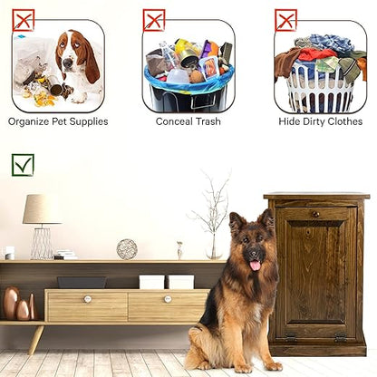 Peaceful Classics Tilt Out Trash Cabinet - Wooden Pull Out Cabinet, Decorative Trash Bin for Kitchen, Bedroom, & Home Patio, Tilt Out Laundry Hamper - Special Walnut