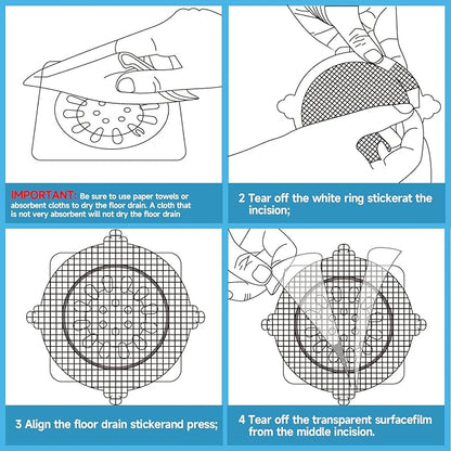 VIVIDLY 50 Pack Disposable Shower Drain Cover Hair Catcher Shower Drain Mesh Stickers, Bathroom, Bathtub, Kitchen, Sink, for Human and pet Hair (50)