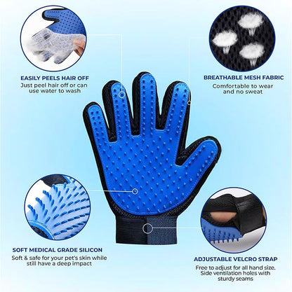 Pet Grooming Set with Dog Washing Gloves for Bathing, Dog Bath Brush and Silicone Dog Toothbrush, Pet Grooming Gloves for Dogs, Cats and Horses with 185 Silicone Tips