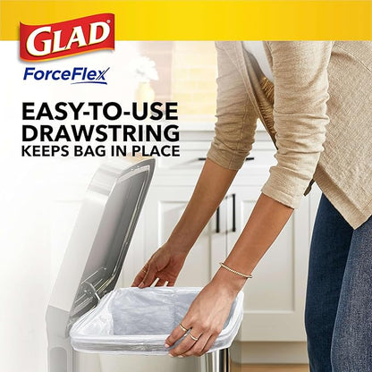Glad ForceFlex Tall Kitchen Drawstring Trash Bags, 13 Gal, Pine-Sol Original, 40 Count (Pack of 2)