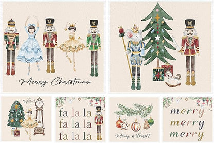 Nutcracker Christmas Swedish Dish Cloths - 6PCS Christmas Swedish Dishcloths for Kitchen, Fairy Themed Washing Reusable Dishes Towels, Xmas Washable Cleaning Sponge for Cleaning Fast Drying
