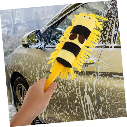 Cartoon Chenille Car Wash Brush with Long Handle Versatile Microfiber Duster for Vehicle Cleaning and Household Use Cute Animal Design for Efficient Dust Removal