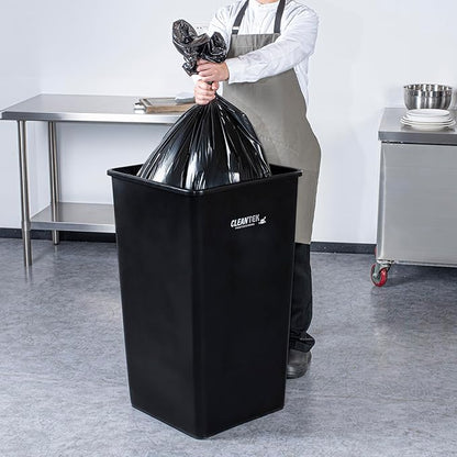 Restaurantware-Clean Tek Professional 50 Gallon Trash Can, 1 Square Waste Basket - Space Saving, Heavy-Duty, Black Plastic Garbage Bin, For Commercial Space, Office, Store, Restaurant, And More