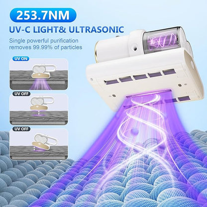 Mattress Vacuum Cleaner, 16KPa Suction, Dual Brushroll & Suction, Smart Dust Sensor, UV-C 253.7nm, HEPA, Fragrance Mist, 16.4FT Cord, Lightweight for Bed Sofa Carpet (Fragrance Not Included)