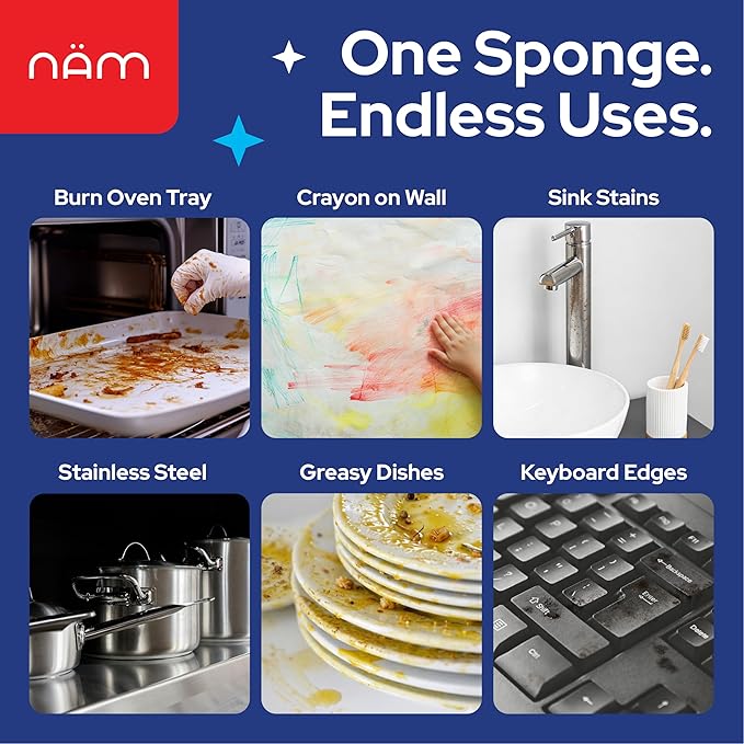 Melamine Sponge 20 Pack, Extra Dense Magic Cleaning Sponge for Kitchen, Bathroom, Walls, Baseboards, Sink, Bathtub & Floor – Multi Surface Eraser Pads for Grease, Scuff Marks & Stains