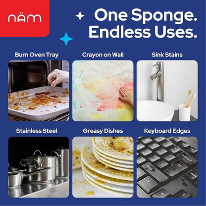 Melamine Sponge 20 Pack, Extra Dense Magic Cleaning Sponge for Kitchen, Bathroom, Walls, Baseboards, Sink, Bathtub & Floor – Multi Surface Eraser Pads for Grease, Scuff Marks & Stains