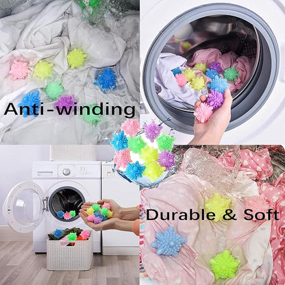 15 Packs Washer Balls, Reusable Tangle-Free Eco-Friendly Laundry Scrubbing Balls, Solid Colorful Laundry Washing Balls Enhance Your Machine Cleaning Power + 5 Pack Laundry Ball Hair Extractors