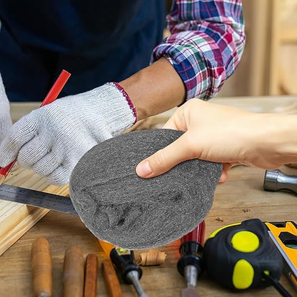 MAGICLULU 2 Rolls #0 Steel Wool Pads Coarse Wire Mesh for Rust Removal, Wood and Metal Surface Polishing, Sturdy Cleaning Wire Wool for Industrial and Home Use