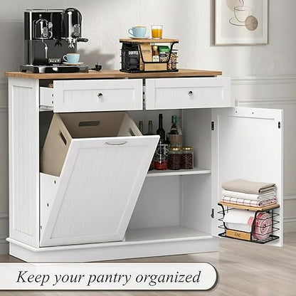 Over-the-Door Trash Bag Holder, Organizer and Dispenser, Stackable 2-Baskets with Heavy-Duty Hooks, 22 lbs Capacity, Carbon Steel, Bonus Adhesive Mounts, Multiuse Kitchen and Home Organizer