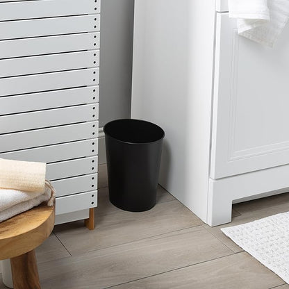 Bath Bliss Trash Can, Toilet Brush and Plunger 3 Piece Bathroom Set in Matte Black