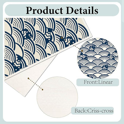6PCS 6 Styles Blue Swedish Dish Cloths Bulk Flowers Japanese Pattern Reusable Kitchen Sponge Cleaning Cloths Quick Drying Absorbent Decorative Towels for Dishes Home Countertop Bathroom Use