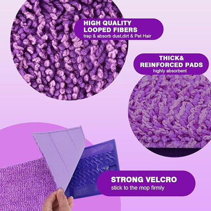 HOMEXCEL Reusable Microfiber Mop Pads for Swiffer PowerMop, Power Mop Pads Refills for 13''-15'' Spray Mop, Machine Washable Power Mop Pads Replacement for Multi-Surface Floor Cleaning, Pack of 16
