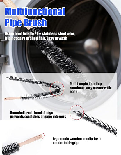 7 Pcs Dryer Vent Cleaner Kit for GE Washer Dryer Combo,Thickened WH01X35719 Lint Filter replacement with dryer vent brush, Dryer Vent Vacuum Hose Attachment,Models: PFQ97HSPVDS