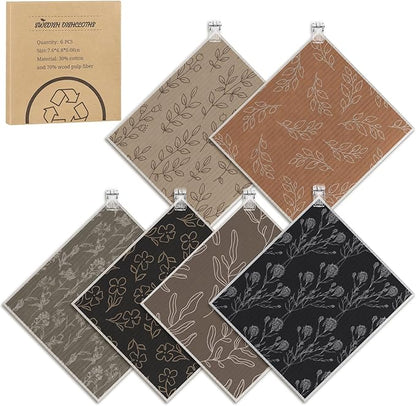 Needbrock 6 Pack Swedish Dishcloths for Kitchen,Swedish Rags Dish Towels with Clips, Reusable Paper Towels Washable Absorbent Cellulose Sponge Cloths No Odor for Cleaning Home Kitchen Gifts for Mom