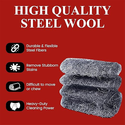 Steel Wool Grade # 3 - Extra Coarse Grade - 16 Pads Multi-use for Tough Cleaning, Paint and Stain Removal, Multi-Purpose (#3-16 Pads)