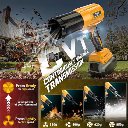 800,000 RPM Leaf Blower Compatible with Dewalt 20V: Ecarke Cordless Dust Blower, Electric Turbo Jet Blower Handheld Battery Powered with Brushless Motor for Patio Garden Lawn (Tool Only, No Battery)