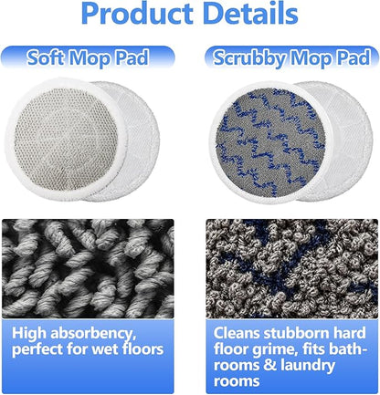 10 Pack Upgraded S7001 Pads Replacement Steam Mop Pads for Shark S8201 S8001 S7001 S7201 S7000AMZ S7000 S7005 S7020 S7001TGT Steam Mop Pads, Steam & Scrub All-in-One Scrubbing Mop Pads