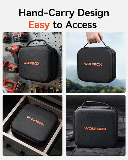 WOLFBOX Hard Carrying Case for MF200 Electric Air Duster [CASE ONLY, Device Not Included], Shockproof Travel Storage Bag for Compressed Air Blower & Accessories, Splash-Proof