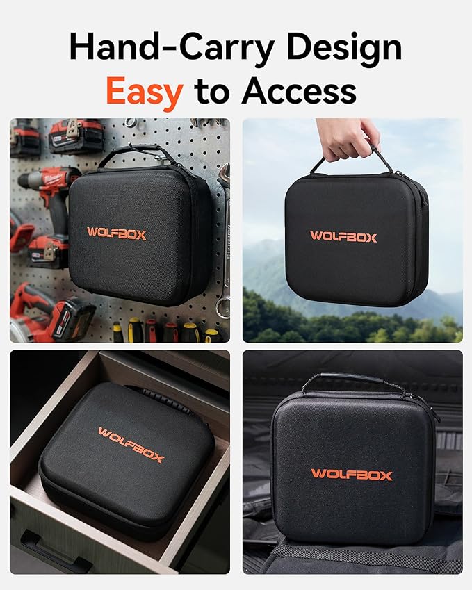 WOLFBOX Hard Carrying Case for MF100 Electric Air Duster [CASE ONLY, Device Not Included], Shockproof Travel Storage Bag for Compressed Air Blower & Accessories, Splash-Proof
