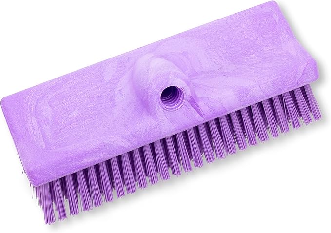 SPARTA 40423EC68 Plastic Floor Scrub Brush, Wall Brush, Equipment Brush With Nonabsorbent Bristles For Industrial Kitchens, Hospitals, Commercial Cleaning, 10 Inches, Purple