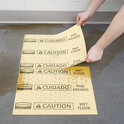 Rubbermaid Commercial Products, Over the Spill Pad Refill, Absorbent Mat Pads, Yellow, Medium, Fast at Absorbing Water/Oil/Beverages, For Residential/Commercial/Restaurant/Office/Facility Use