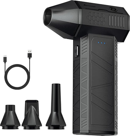 Compressed Air Duster - Electric Air Duster Super Power 110000RPM, 3-Gear Adjustable Mini Duster Blower with Fast Charging, Air Duster Rechargeable for Computer, Keyboard Cleaner, House, Outdoor, Car