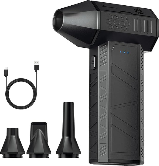Compressed Air Duster - Electric Air Duster Super Power 110000RPM, 3-Gear Adjustable Mini Duster Blower with Fast Charging, Air Duster Rechargeable for Computer, Keyboard Cleaner, House, Outdoor, Car