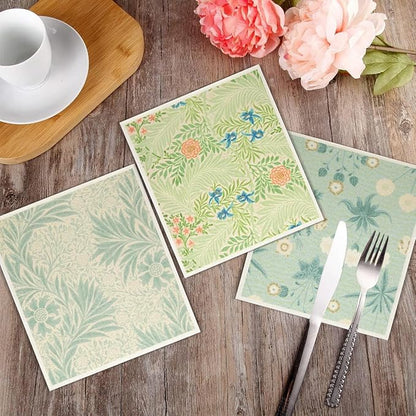 6 - Pack Swedish Kitchen Dish Cloths - Reusable Paper Towels for Counters & Dishes - Eco Friendly Cellulose Sponge Cloth (Flower Pattern)