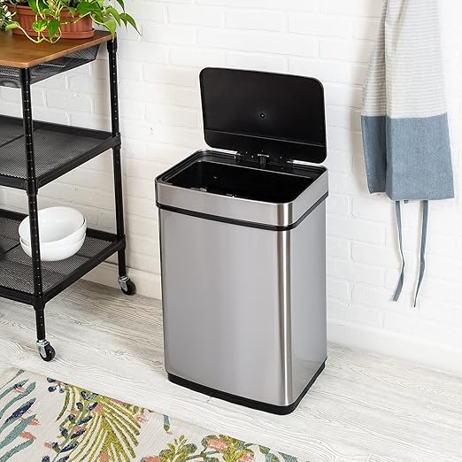 Honey-Can-Do 50L SS Sensor Trash Can TRS-08414 Silver