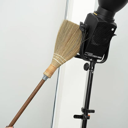 BMart Home Natural Whisk Sweeping Brownn Handle Broom - Vietnamese Straw Soft Broom for Cleaning Dustpan Indoor-Outdoor, Sofa, Car Hood, Decoration Items - 9.84'' Width, 29.75" Length