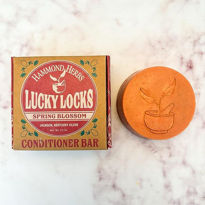 Lucky Locks | Pick Your Scent | Natural Conditioner Bar | Zero Waste Hair Care | Sulfate Free (Spring Blossom With Travel Tin)