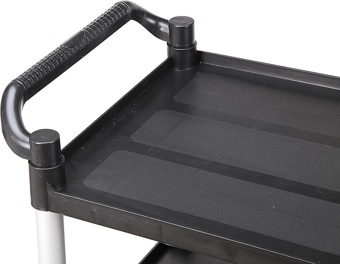 Storage Cart 3 Tier Heavy Duty Commercial Grade Utility Cart,Dish Cart for Restaurant,Multi-Function Mobile Shelving Unit Organizer for Hotel,Restaurant,Kitchen,Laundry Room with 6 Basin 2 Barrels