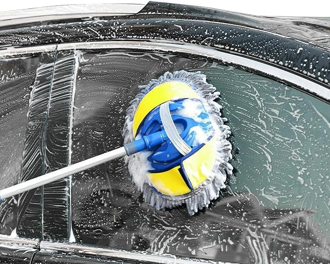 Car Wash Brush, Telescopic Sponge Car Wash, Washing Mop Long Handle, Car Cleaning Supplies Kit, Car Dust Cleaning Mop Tool Long Handle Kit For Washing Detailing Cars, Trucks, Glass, Bedrooms, Kitchen