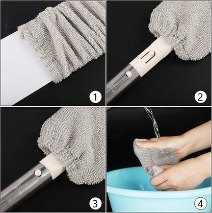 Boao 6 Pack Gap Dust Cleaner Refills, Microfiber Replacement Cloth Covers for Under Furniture Duster, Washable & Reusable Dusting Sleeves