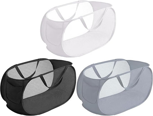 3 Pcs popup laundry hamper Sturdy Large Capacity collapsible laundry basket,Laundry Room,Toy storage,Versatile Use-Home,Camping,Dorm,Hotel,Travel