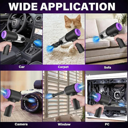 14.5KPA Computer Vacuum Cleaner &Cordless Electric Air Duster 3-in-1,110000RPM Replaces Canned Air for PC Tower &Laptop Sewing Machine Keyboard Vac USB Rechargeable Desk Crumbs Dust Cleaner