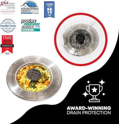 SinkShroom Revolutionary Clog-Free Sink Strainer Basket with Stopper, Stainless Steel