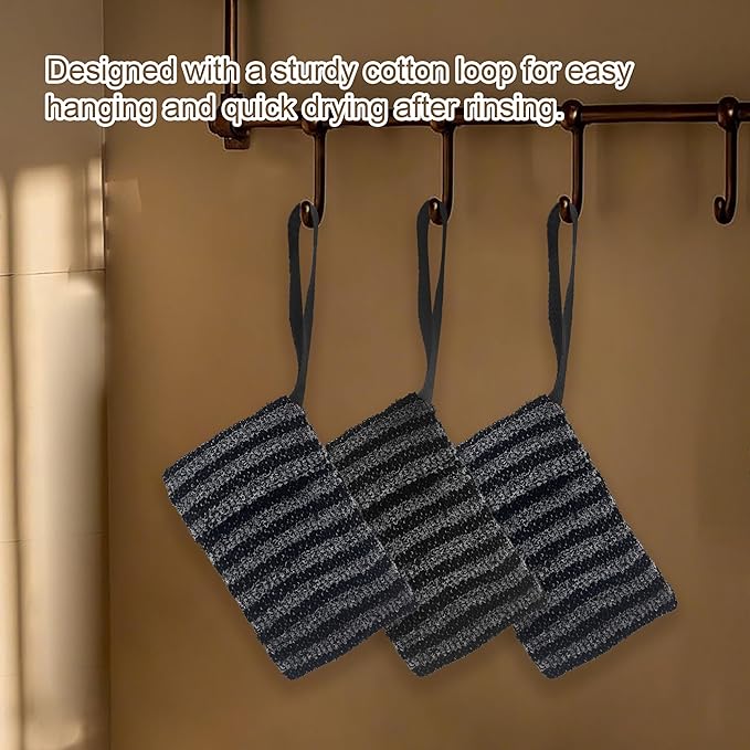 4 Pack Soap Bag Gentle Exfoliating,Bar Soap Pouch Saver Pocket,Body Scrubber Shower Bath Sponge Loofah (Grey)