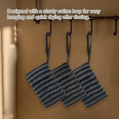 4 Pack Soap Bag Gentle Exfoliating,Bar Soap Pouch Saver Pocket,Body Scrubber Shower Bath Sponge Loofah (Grey)