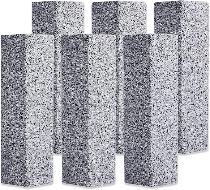 6 Pcs Pumice Stone Toilet Cleaning Bowl Stick, Remove Toilet Bowl Hard Water Rings, Calcium Buildup and Rust Suitable for Cleaning Toilet, Bathroom, Kitchen Sink,BBQ Oven Grill, Pools, Spas,6 Pcs