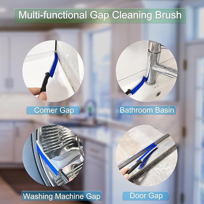 4 Pcs Crevice Cleaning Brush, New Multifunctional Gap Cleaning Toilet Brush Tool, Bathroom Gap Brush, Grout Cleaner Brush Hard Bristle Crevice Cleaning Brush