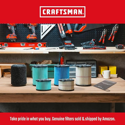 CRAFTSMAN CMXEVBE17250 2.5 Gallon 2.5 Peak HP Wet Dry Vac, Portable Shop Vacuum Wet and Dry with 4 Filter Bags, Hose and Attachments for Cleaning in the Home