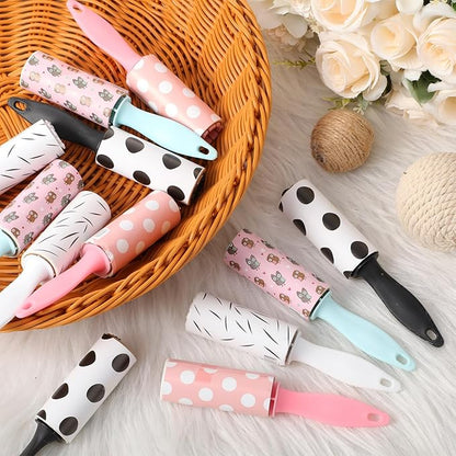 Hushee 24 Pcs Mini Lint Rollers for Pet Travel Size Clothes Roller Hair Lint Removers Sticky Tool for Clothes, Gift Bags, Pet Hair Removal